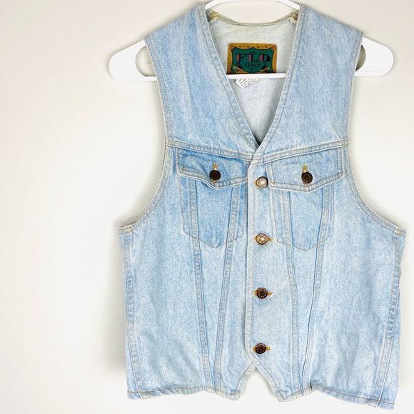 Jackets & Blazers - Light denim western wear button down vest